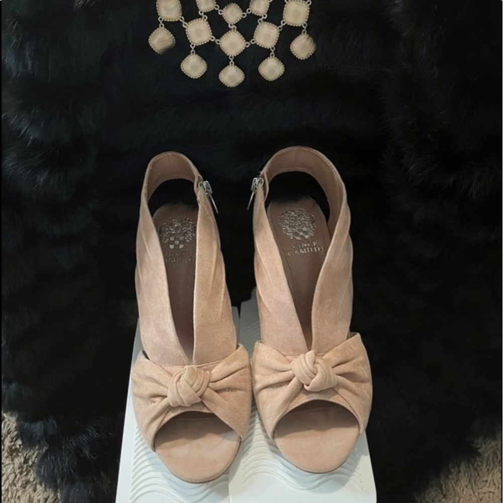 Blush pink Vince Camuto heels.